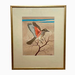 Ralston Gudgeon, Redwing Mid Flight Thrush, Mid-20th Century, Watercolor