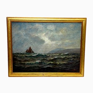 Spring Breeze & Squally, Garwick Bay, Isle of Man, 19th Century, Oil Painting