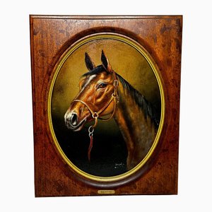 Artista italiano, Bay Hunter Race Horse Saletto, Dipinto ad olio