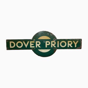 Vintage British Enamel Southern Railway Target Sign, 1940s