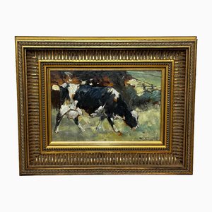 George Smith, Scottish Edwardian Friesian Cow, Early 20th Century, Oil Painting