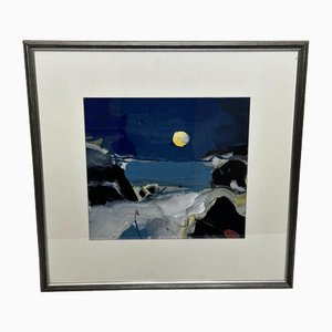 James Downie Robertson, Scottish Seaside, años 90, Gouache, Enmarcado
