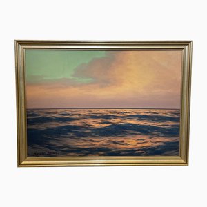 Carl Kenzler, German Naturalist Marine Seascape, Oil Painting, Framed