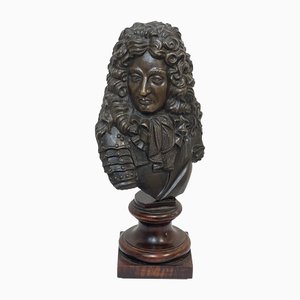 Artista francese, Busto modello Luigi XIV Scultura, XIX secolo, Bronzo