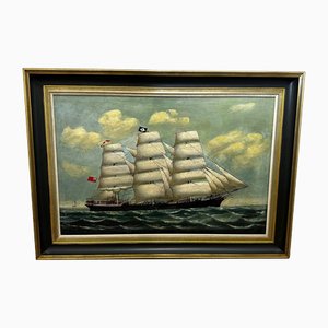 After Lai Fong, Jute Ship Slieve Roe Off Calcutta, 19th Century, Large Oil Painting