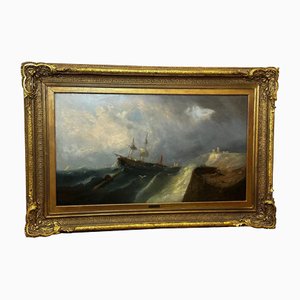 William Henry Williamson, Floundering Ships Awaiting Rescue, Mid-19th Century, Oil Painting