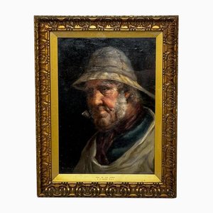 David Wood Haddon, Cornish Fisherman, 1888, Oil Painting, Framed