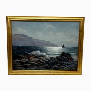 Summer Morning, Spanish Head, Isle of Man, 19th Century, Oil Painting, Framed