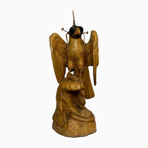 Escultura de caza de halcón peregrino de tamaño natural, años 60