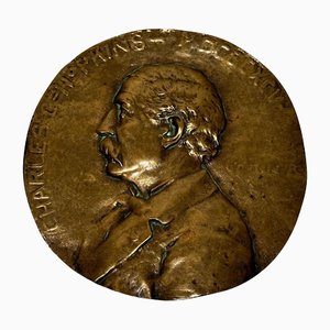 British Gilt Bronze Wall Sculpture of Charles Hopkins, 1895