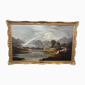 Charles Leslie, Galles, Snowdon, Mountain Rainbow, XIX secolo, Dipinto ad olio, Incorniciato