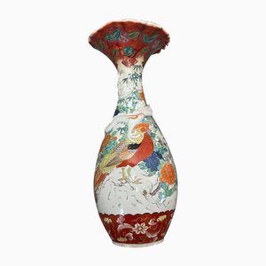 Jarrón de suelo de dragón japonés Imari de porcelana, siglo XIX
