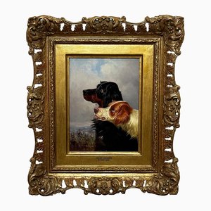 Colin Graeme Roe, Ritratto di caccia vittoriano di Setter Gun Dogs, Pittura ad olio, Incorniciato