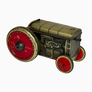 Small British Art Deco Biscuit Tin Tractor from William Crawfords & Son LTD, 1920s