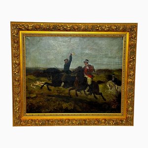 Guillaume Urban Régamey, Cazador parisino, pintura al óleo, mediados del siglo XIX, enmarcado