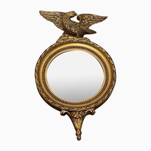 Small British Convex Eagle Crown Wall Mirror, 1950s