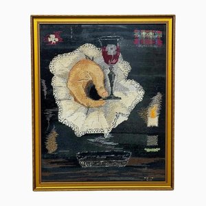 Scottish Artist, Tapestry of Jacobite Treason Hand Toasting James III King Over the Water, 1970s, Textile