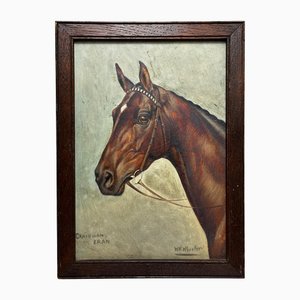 Walter Herbert Wheeler, cavallo da corsa Craig an Eran, inizio 1900, pittura a olio