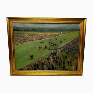 British Artist, High Society Horse Winning at Royal Ascot, Oil Painting