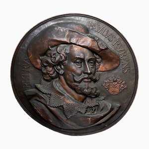 Baroque Copper Wall Sculpture by Peter Rubens, Belgium, 1920s
