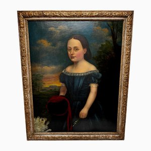 Portrait of Eliza Maddock of Onchan, Mid-1800s, Oil Painting
