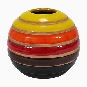 Mid-Century Keramik Kugelvase, Bitossi zugeschrieben für Bitossi, Italien, 1960er