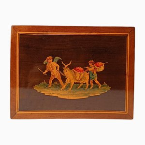 Italian Sorrento Box Inlaid with Pastoral Scene, 18th Century