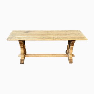 Bleached Oak Farmhouse Dining Table, 1925