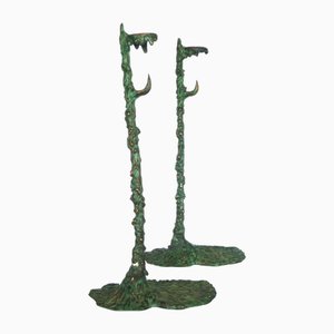 Surrealistic Salvador Candleholders in Bronze by Oscar Tusquets Blanca for Driade, 1998, Set of 2