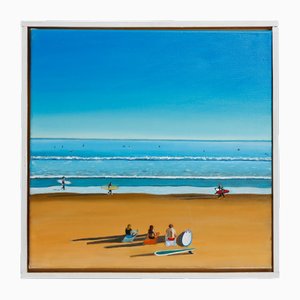 Octavia Campbell-Davy’s, Afternoons at the Beach, Acrylic on Canvas, Framed