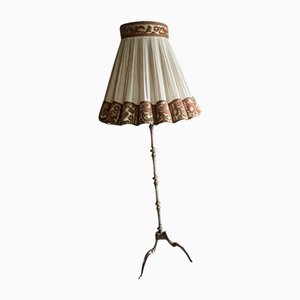 Lampada da terra Art Déco in ottone, anni '50