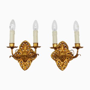 Hollywood Regency Double Wall Lights, Germany 1960s, Set of 2