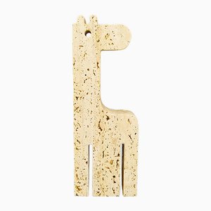 Large Travertine Giraffe Sculpture by Enzo Mari for F.lli Mannelli, 1970s