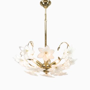 Vintage Italian Murano Glass Flower Chandelier, 1980s