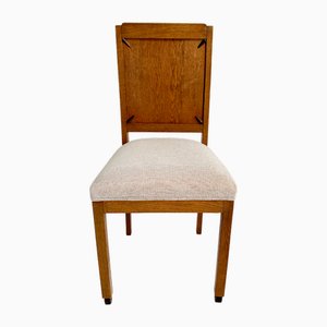 Dutch Art Deco Chair with Upholstered Seat
