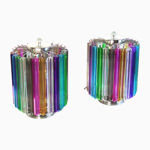 Multicolor Quadriedri Table Lamps Mariangela Model, 1990, Set of 2