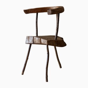 Vintage Art Populaire Chair in Mixed Wood, 1940s