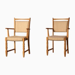 Fauteuils Vintage en Chêne par Henning Kjærnulf, 1960s, Set de 2