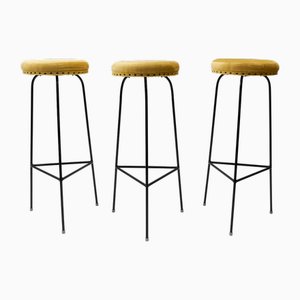 Tabourets de Bar Mid-Century Minimalistes en Cordes, 1950s, Set de 3