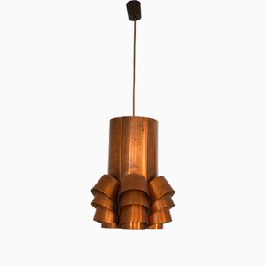 Large Copper Hanging Lamp by Hans Agne Jacobsson, 1960s