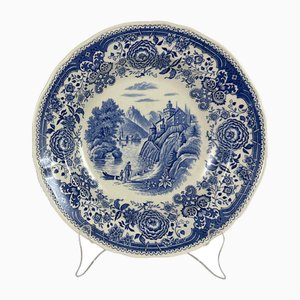 Burgenland Blue Rimmed Soup Dinner Bowl in Porcelain from Villeroy & Boch, Germany