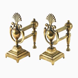 Antike viktorianische Feuerhunde aus Messing, 1860, 2er Set