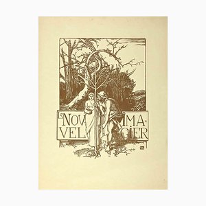 Auguste Lepère, Homme et Femme Plantant un Jeune Arbre Ensemble, Gravure Sur Bois, 19ème Siècle