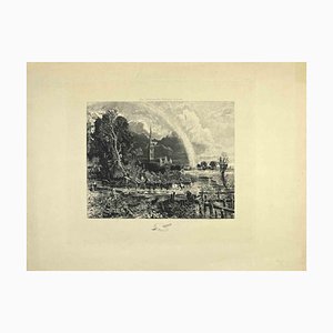 David Lucas, Salisbury Cathedral from the Meadows, Etching, 1835