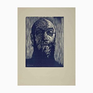 Robert Davaux, The Portrait, Woodcut, Early 20th Century