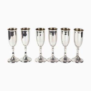 Silver Glasses, Italy, Mid-20th Century, Set of 6