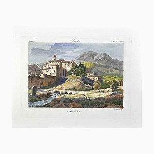 Tommaso Piroli, View of Avellino, Etching, Mid-19th Century