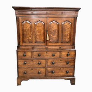 Georgischer Vintage Schrank aus Eiche & Ulmenholz