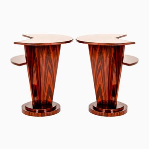 Art Deco Rosewood Side Tables or Nightstands, Set of 2