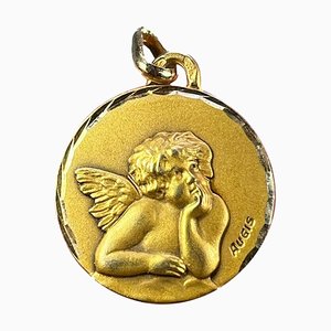 Colgante Cherub's Cherub francés de oro amarillo de 18 kt, años 70